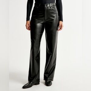 Abercrombie & Fitch Curve Love Vegan Leather High Rise Loose Pant